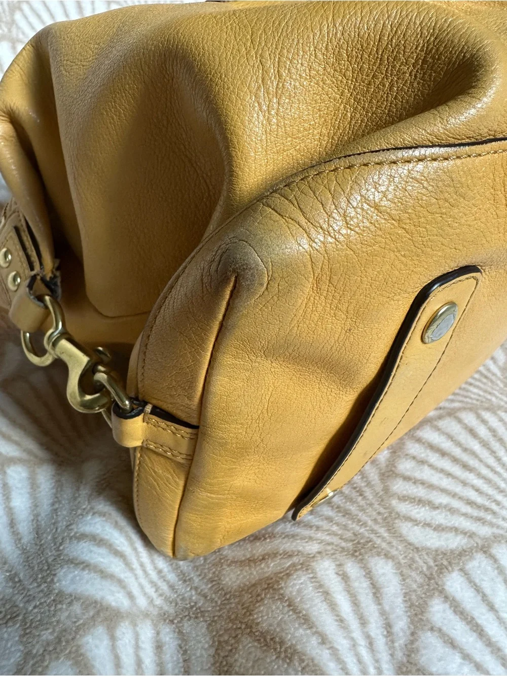 Coach Mustard Yellow Leather Satchel with Tags
